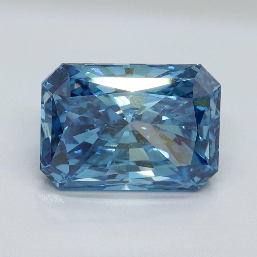 2.11 Ct. Fancy Vivid Malibu Blue Radiant Lab Grown Diamond