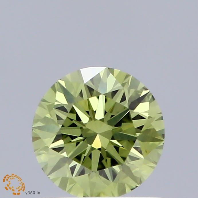 0.65 Ct. Fancy Vivid Green Round Lab Grown Diamond