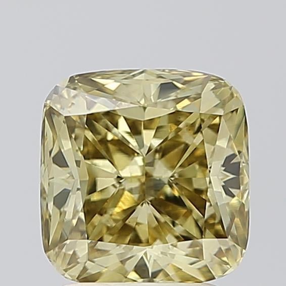 2.52 Ct. Fancy Intense Brownish Yellow Cushion Lab Grown Diamond