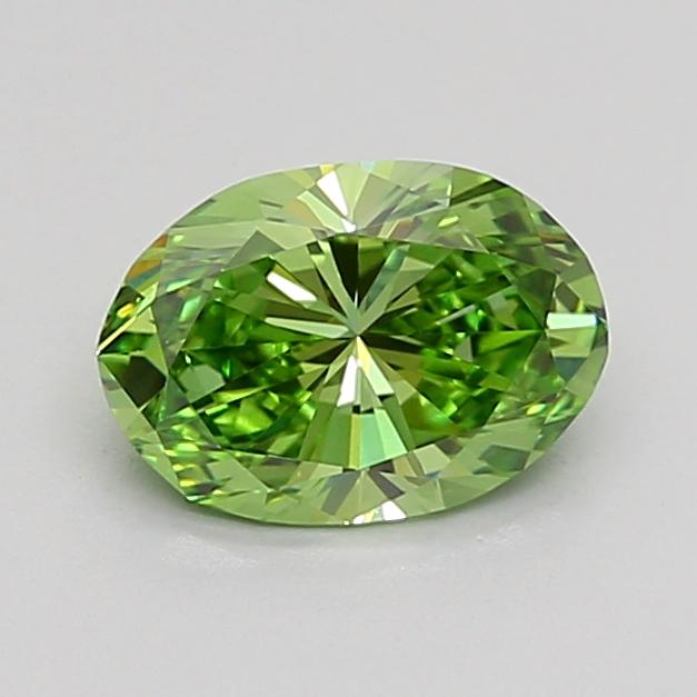 1.00 Ct. Fancy Vivid Green Oval Lab Grown Diamond
