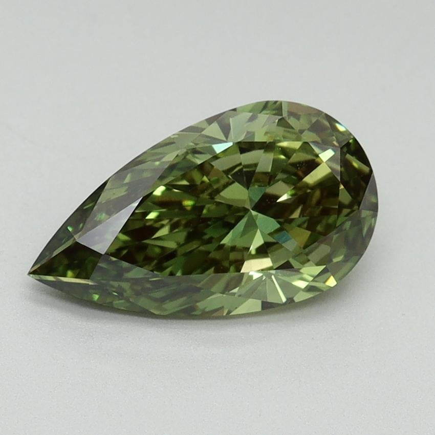 1.51 Ct. Fancy Vivid Green Pear Lab Grown Diamond