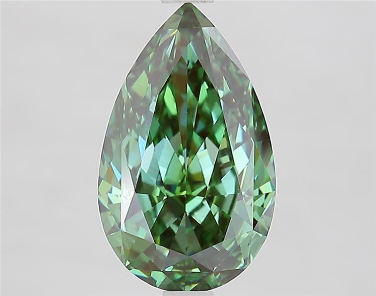 3.41 Ct. Fancy Vivid  Green Pear Lab Grown Diamond