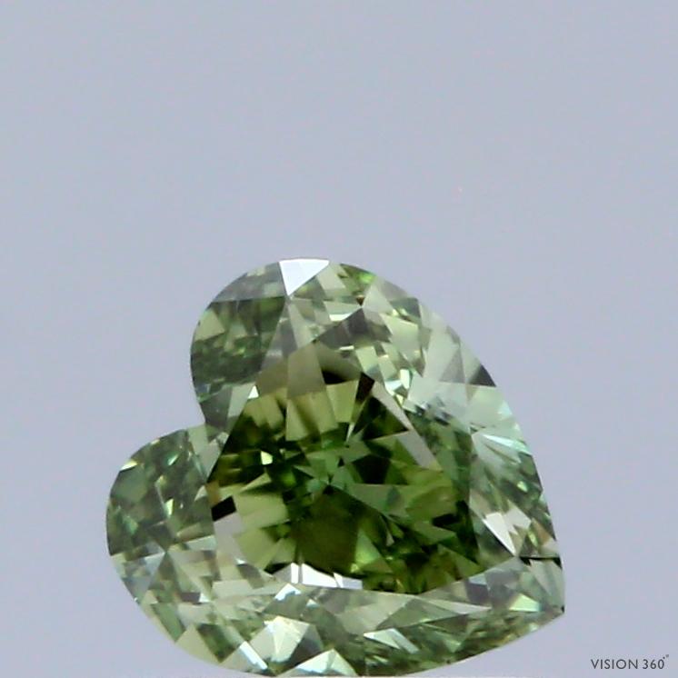 1.00 Ct. Fancy Vivid Green Heart Lab Grown Diamond