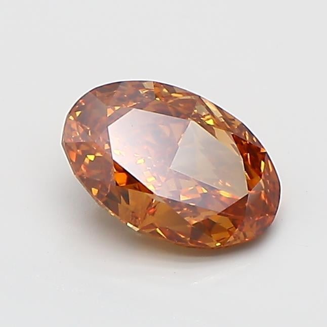 1.09 Ct. Fancy Orangy Brown Oval Lab Grown Diamond