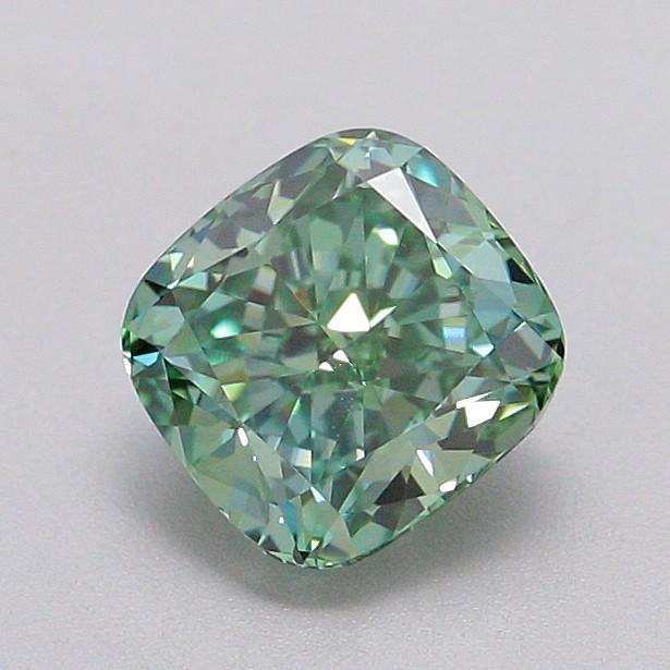 1.05 Ct. Fancy Vivid Green Cushion Lab Grown Diamond