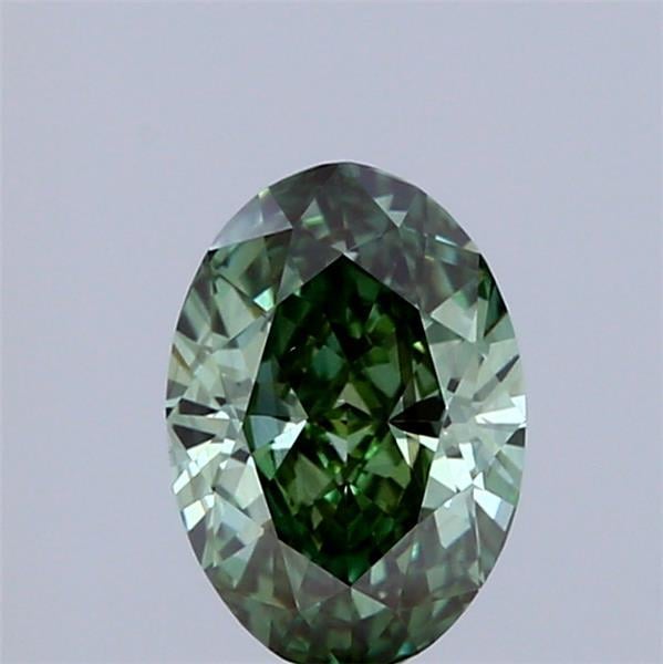 1.10 Ct. Fancy Vivid Green Oval Lab Grown Diamond