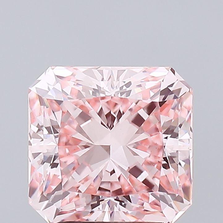 2.67 Ct. Fancy Vivid Pink Radiant Lab Grown Diamond