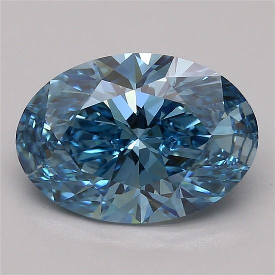 3.51 Ct. Fancy Vivid Blue Oval Lab Grown Diamond