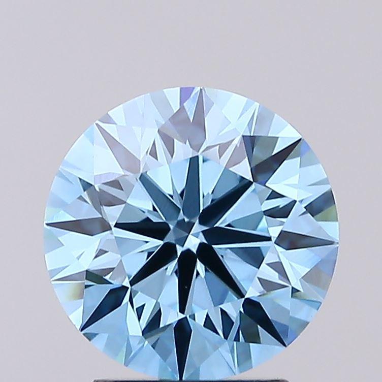 2.55 Ct. Fancy Vivid Blue Round Lab Grown Diamond