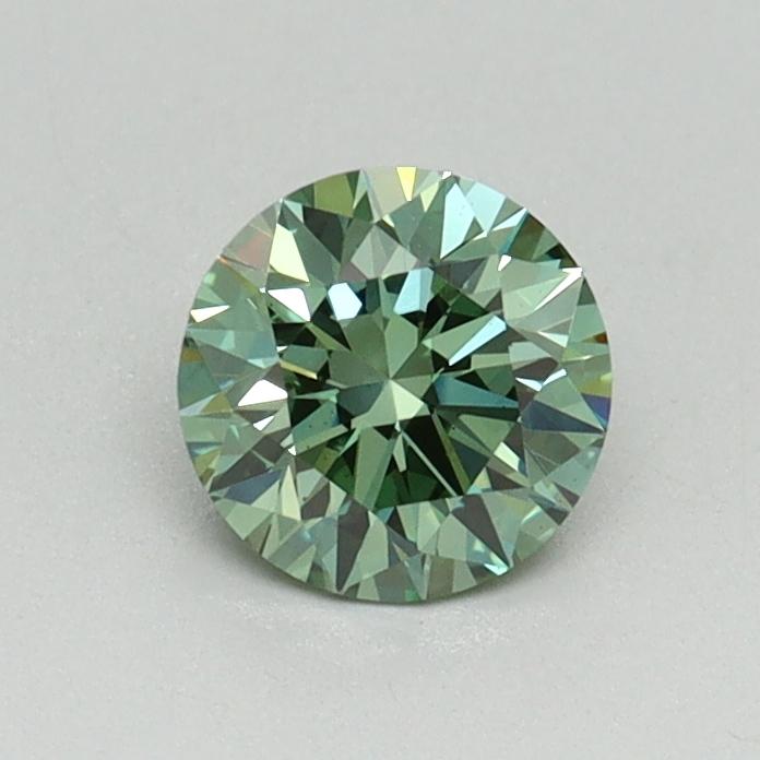 0.59 Ct. Fancy Vivid Green Round Lab Grown Diamond