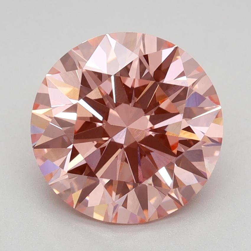 2.18 Ct. Fancy Vivid Pink Round Lab Grown Diamond
