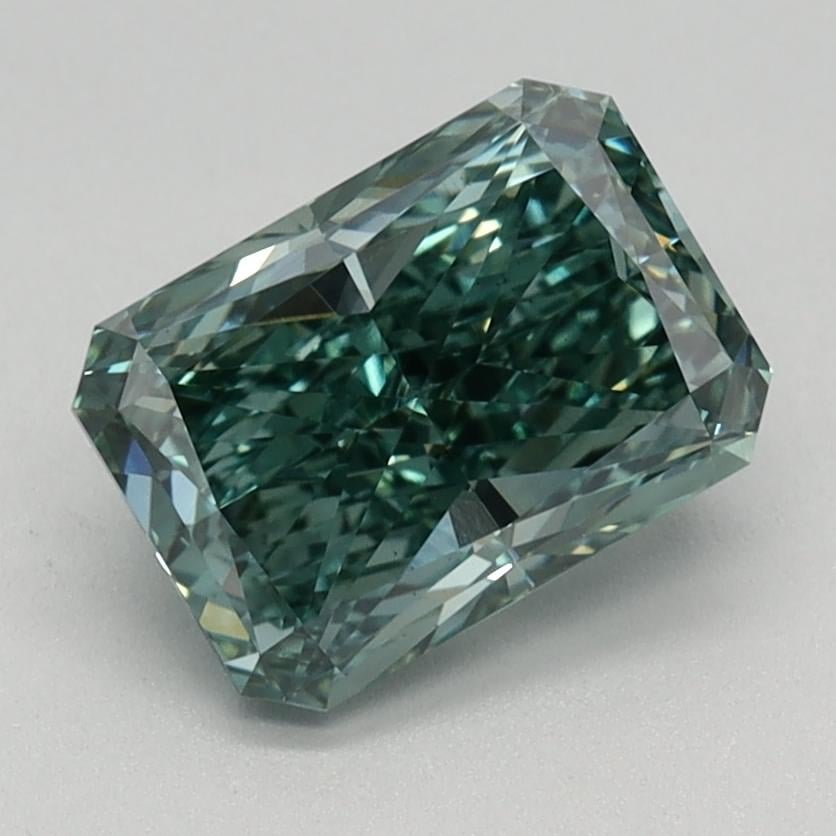 1.44 Ct. Fancy Vivid Bluish Green Radiant Lab Grown Diamond
