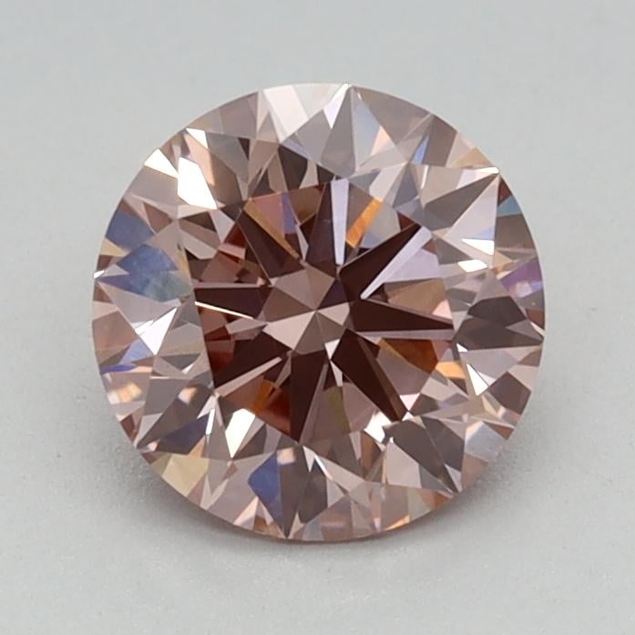 0.80 Ct. Fancy Intense Brownish Pink Round Lab Grown Diamond
