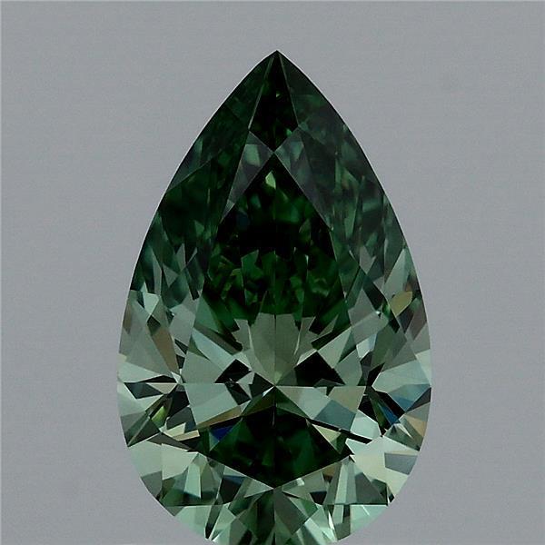 1.28 Ct. Fancy Vivid Green Pear Lab Grown Diamond