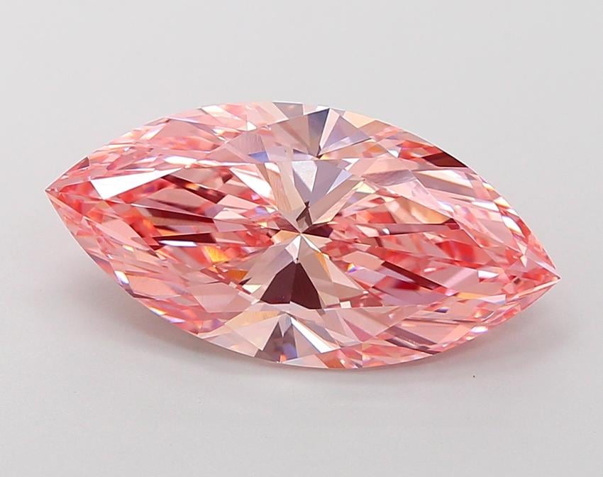 5.04 Ct. Fancy Vivid Pink Marquise Lab Grown Diamond