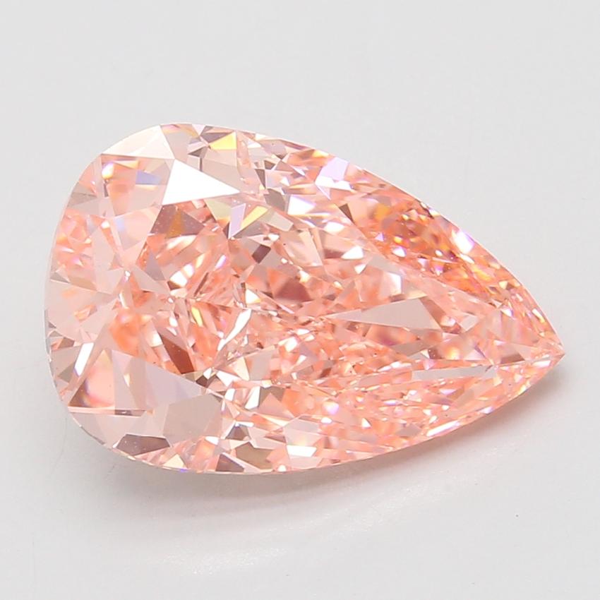 7.07 Ct. Fancy Vivid Pink Pear Lab Grown Diamond