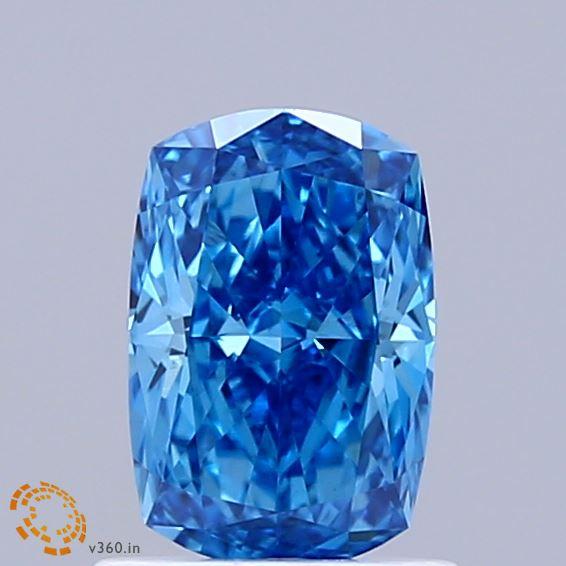 1.02 Ct. Fancy Vivid Blue Cushion Lab Grown Diamond