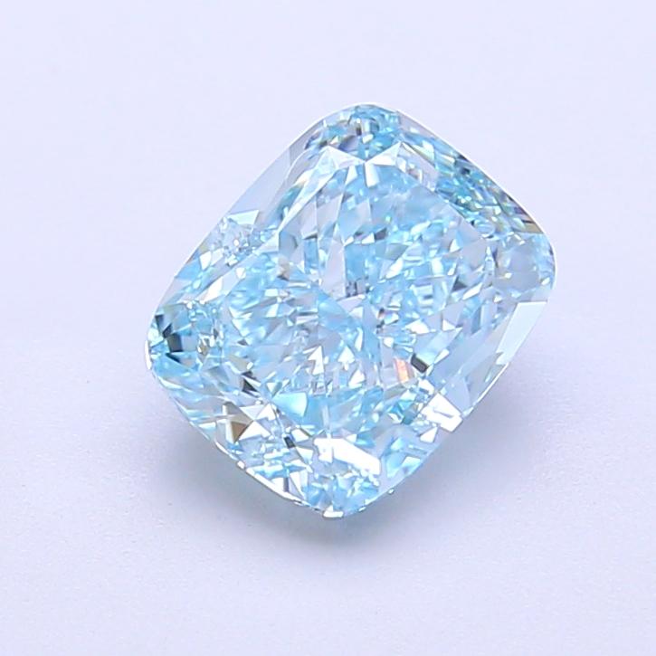 1.70 Ct. Fancy Vivid  Blue Cushion Lab Grown Diamond