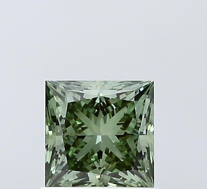 1.01 Ct. Fancy Vivid Green Princess Lab Grown Diamond