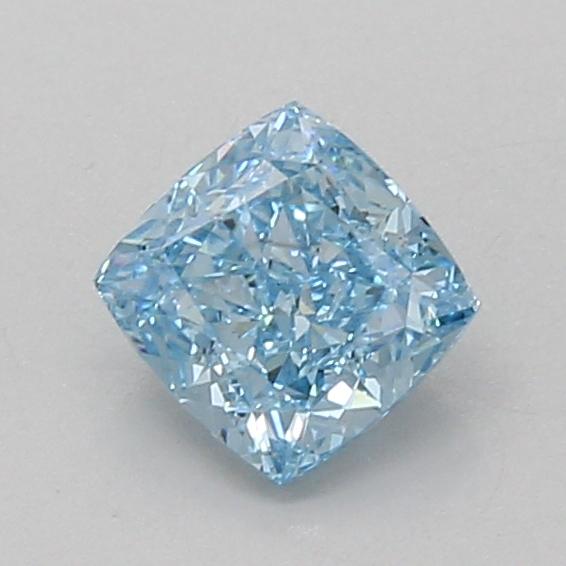 0.91 Ct. Fancy Vivid Blue Cushion Lab Grown Diamond