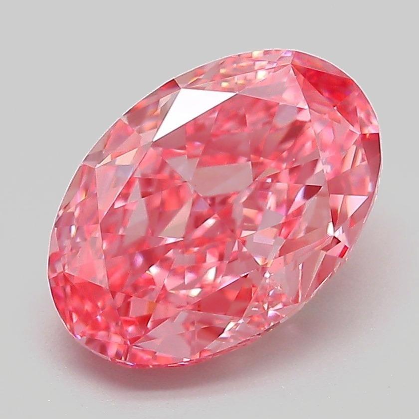 3.04 Ct. Fancy Vivid Pink Oval Lab Grown Diamond