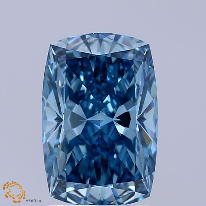 2.01 Ct. Fancy Vivid  Blue Cushion Lab Grown Diamond