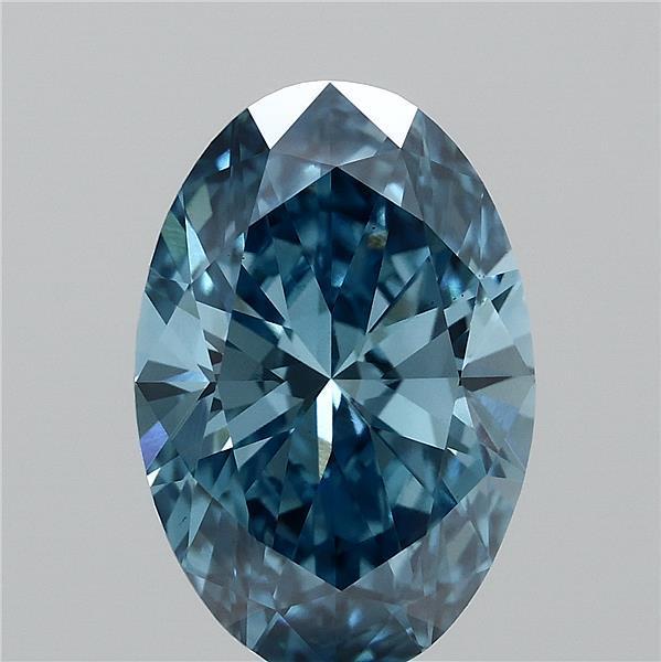 2.01 Ct. Fancy Vivid  Blue Oval Lab Grown Diamond