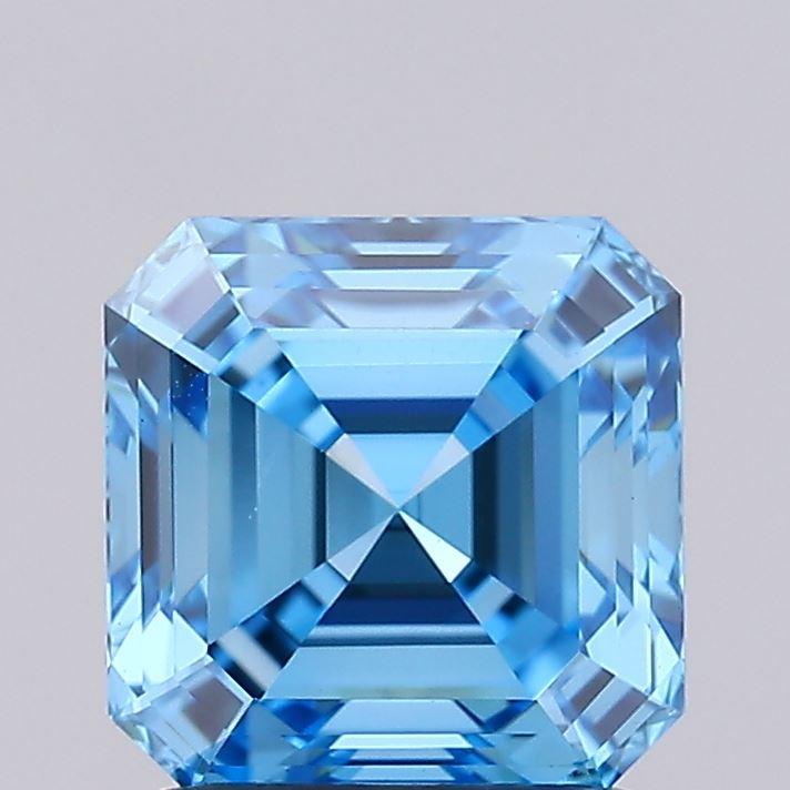 1.55 Ct. Fancy Vivid Blue Asscher Lab Grown Diamond