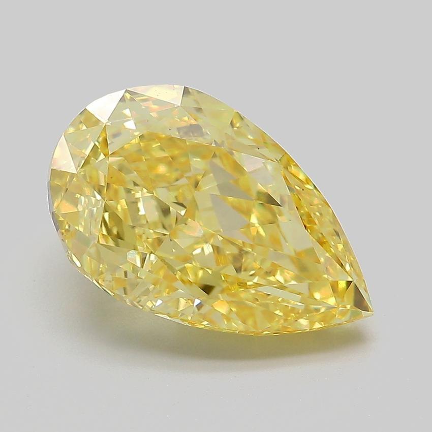 5.27 Ct. Fancy Vivid Yellow Pear Lab Grown Diamond