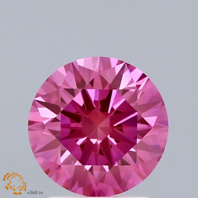 1.59 Ct. Fancy Vivid Pink Round Lab Grown Diamond