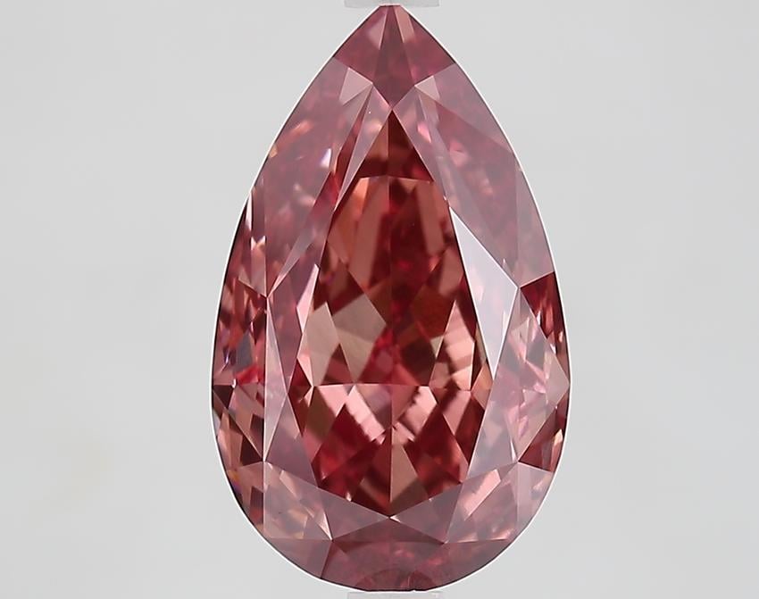 4.70 Ct. Fancy Vivid Brown Pink Pear Lab Grown Diamond