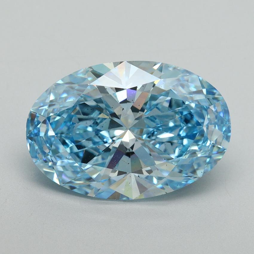 5.16 Ct. Fancy Vivid Blue Oval Lab Grown Diamond