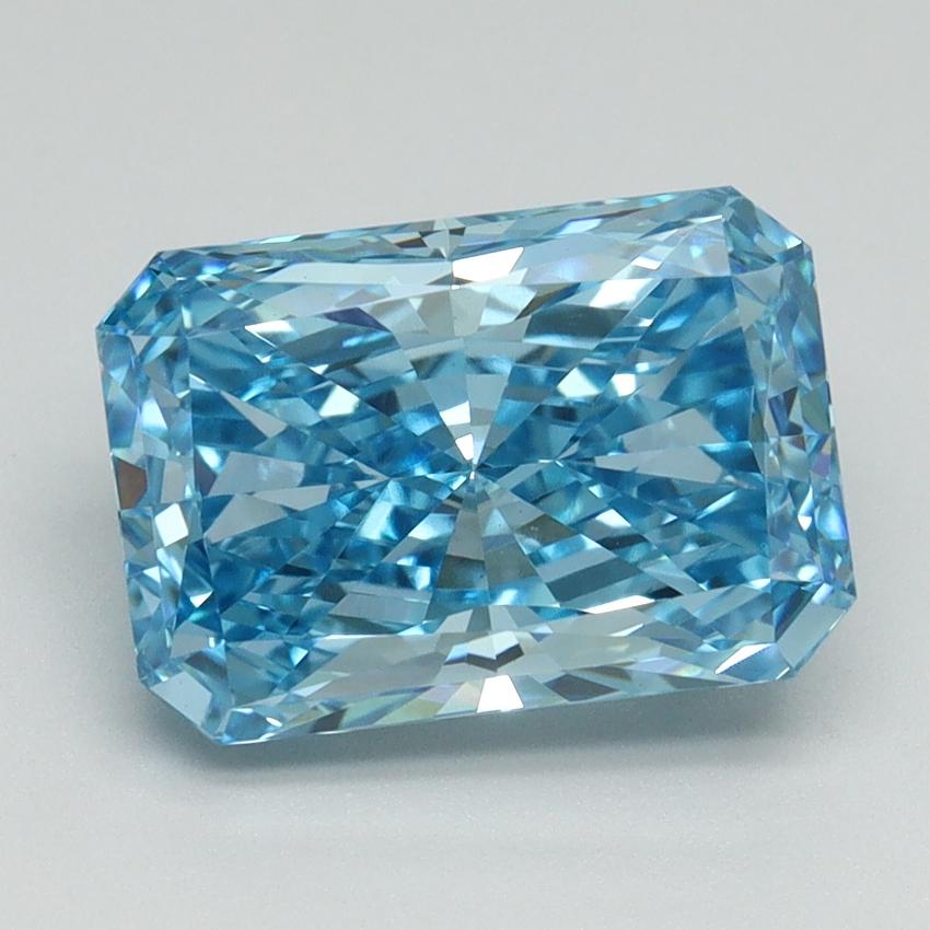 3.07 Ct. Fancy Vivid Blue Radiant Lab Grown Diamond