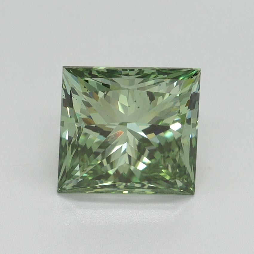 2.05 Ct. Fancy Vivid Green Princess Lab Grown Diamond