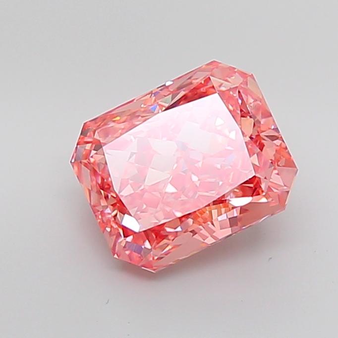 7.02 Ct. Fancy Vivid Pink Radiant Lab Grown Diamond