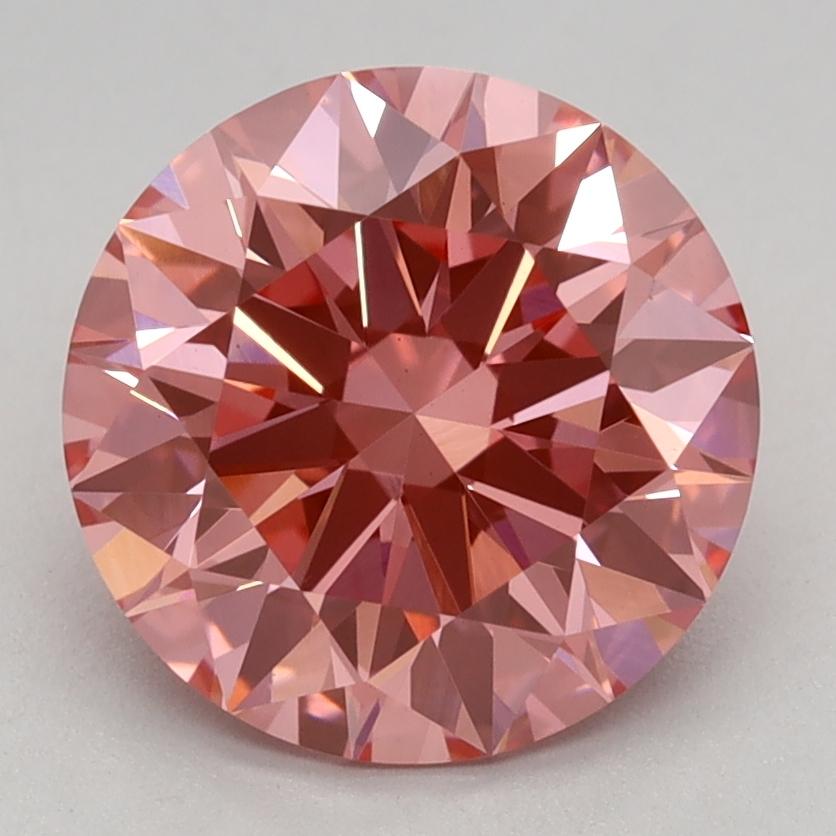 2.10 Ct. Fancy Vivid Pink Round Lab Grown Diamond