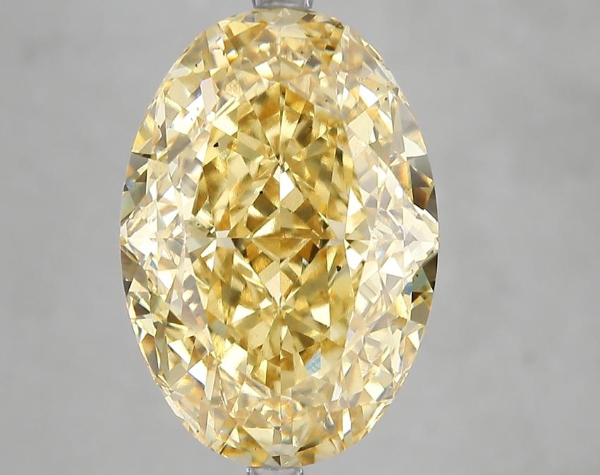 10.11 Ct. Fancy Vivid Yellow Oval Lab Grown Diamond
