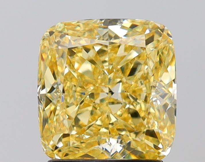 2.08 Ct. Fancy Vivid Yellow Cushion Lab Grown Diamond