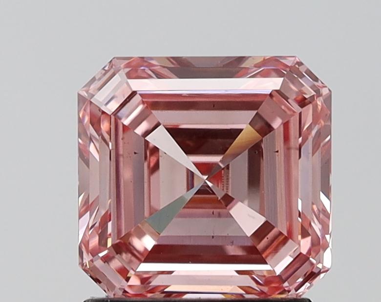 2.01 Ct. Fancy Intense Pink Asscher Lab Grown Diamond