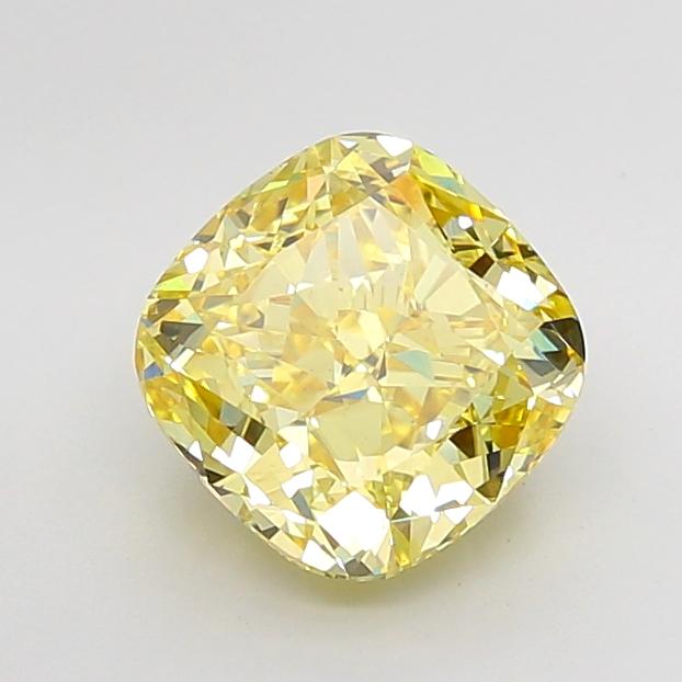 5.05 Ct. Fancy Intense None Yellow Cushion Lab Grown Diamond