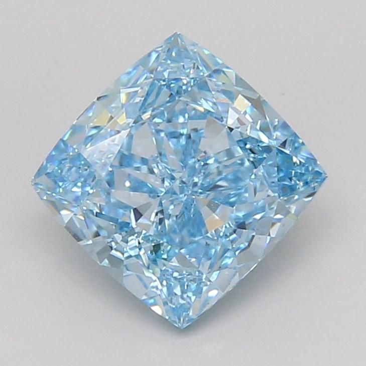 3.04 Ct. Fancy Vivid Blue Cushion Lab Grown Diamond