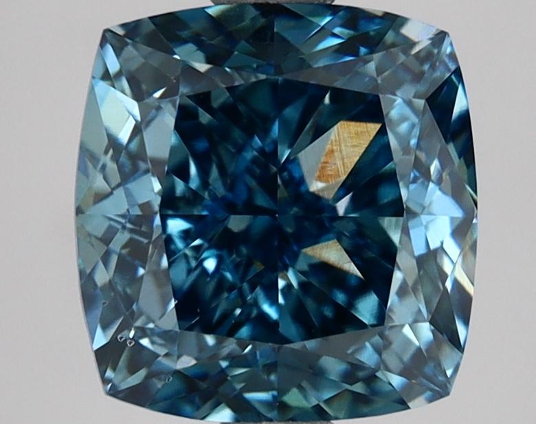 2.52 Ct. Fancy Vivid Blue Cushion Lab Grown Diamond