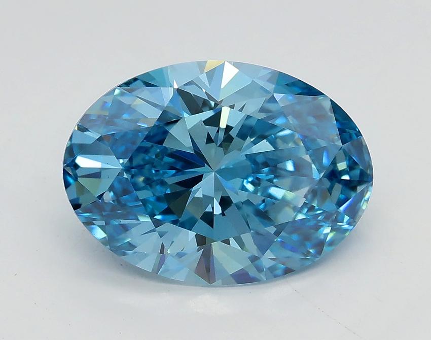 2.72 Ct. Fancy Vivid Blue Oval Lab Grown Diamond
