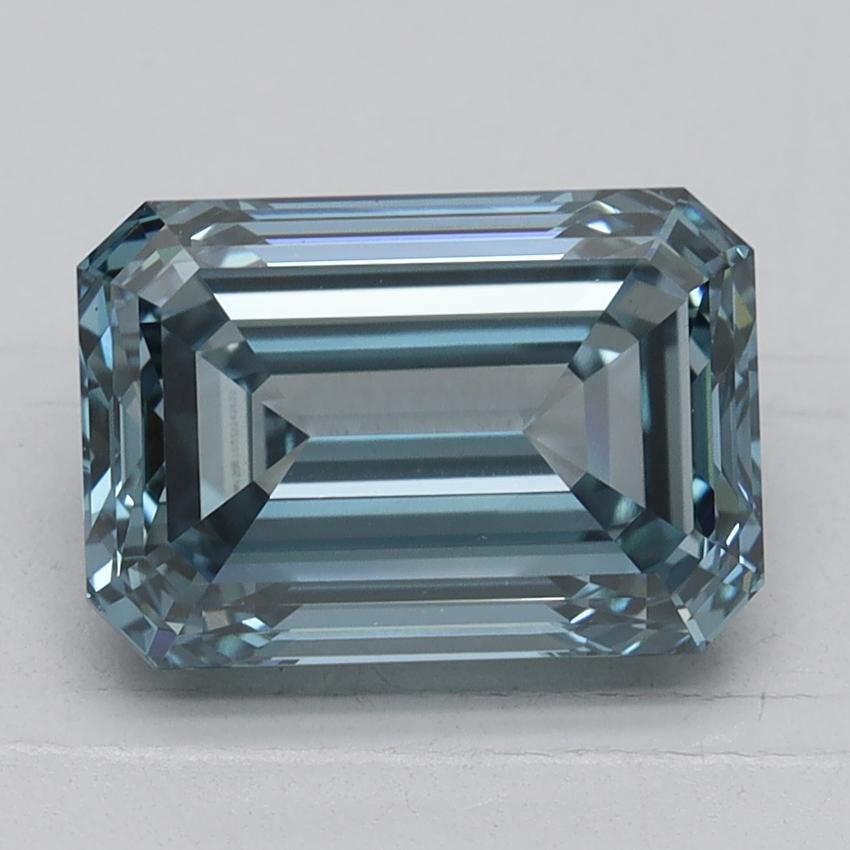 3.03 Ct. Fancy Intense Blue Emerald Lab Created Diamond