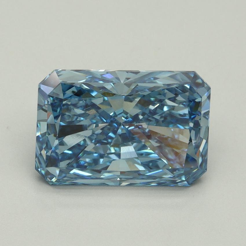 4.13 Ct. Fancy Vivid Blue Radiant Lab Grown Diamond