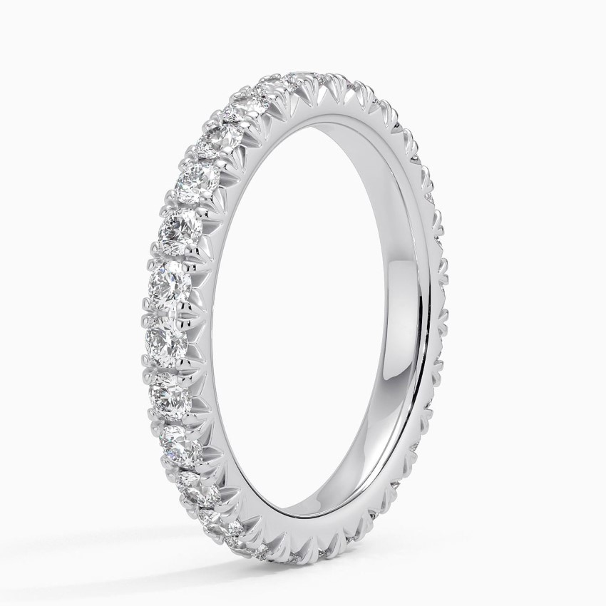 18K White Gold French Pavé Eternity Lab Diamond Ring (1 ct. tw.)