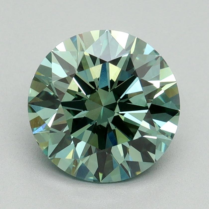 2.01 Ct. Fancy Vivid Green Round Lab Grown Diamond
