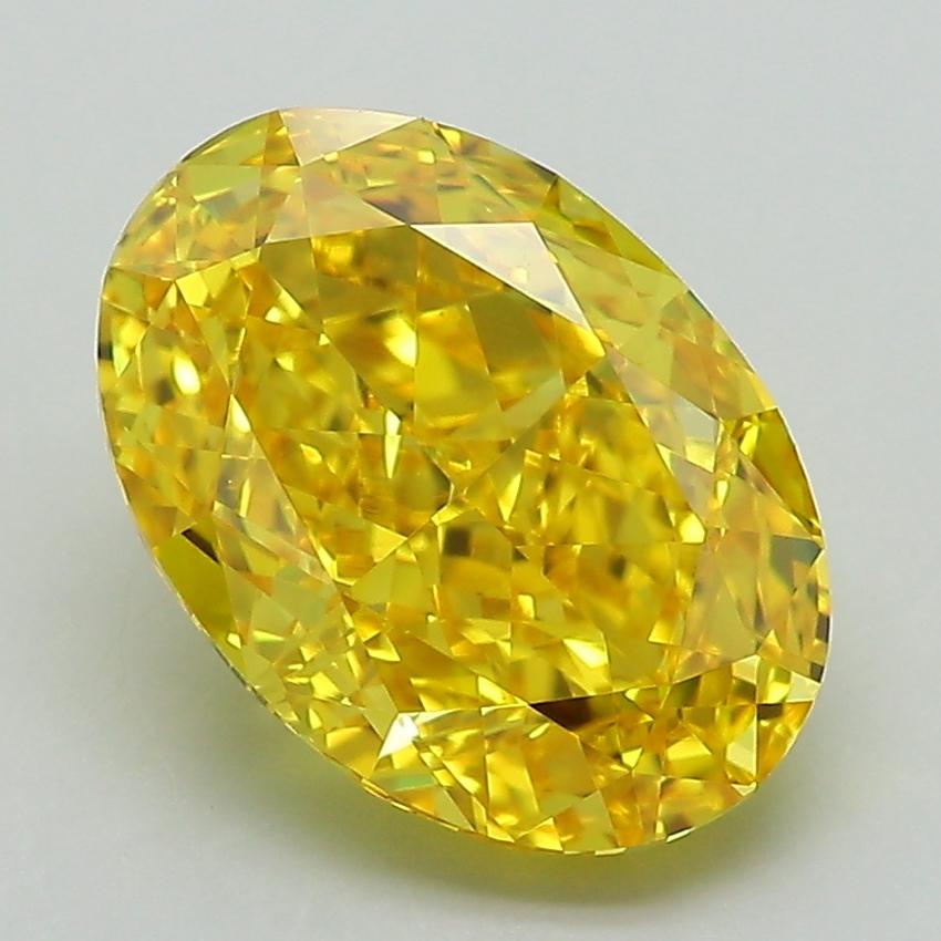3.51 Ct. Fancy Vivid Yellow Oval Lab Grown Diamond