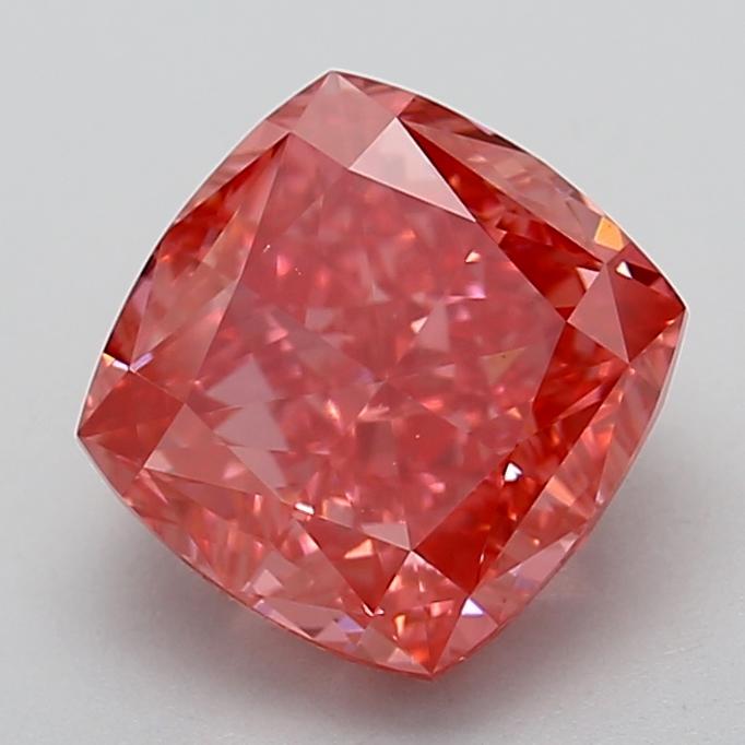 3.46 Ct. Fancy Vivid Pink Cushion Lab Grown Diamond