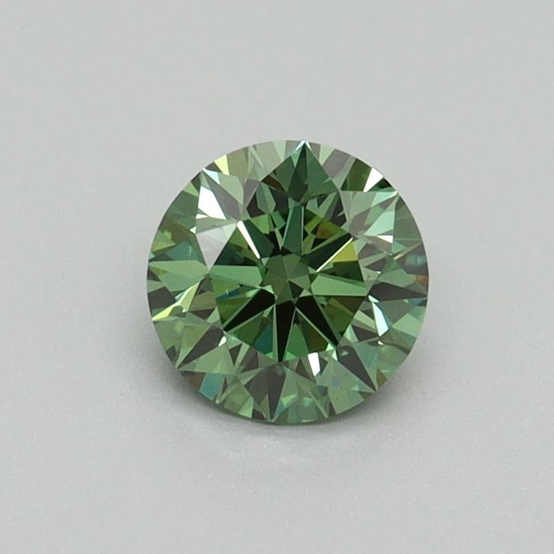 0.66 Ct. Fancy Vivid Green Round Lab Grown Diamond